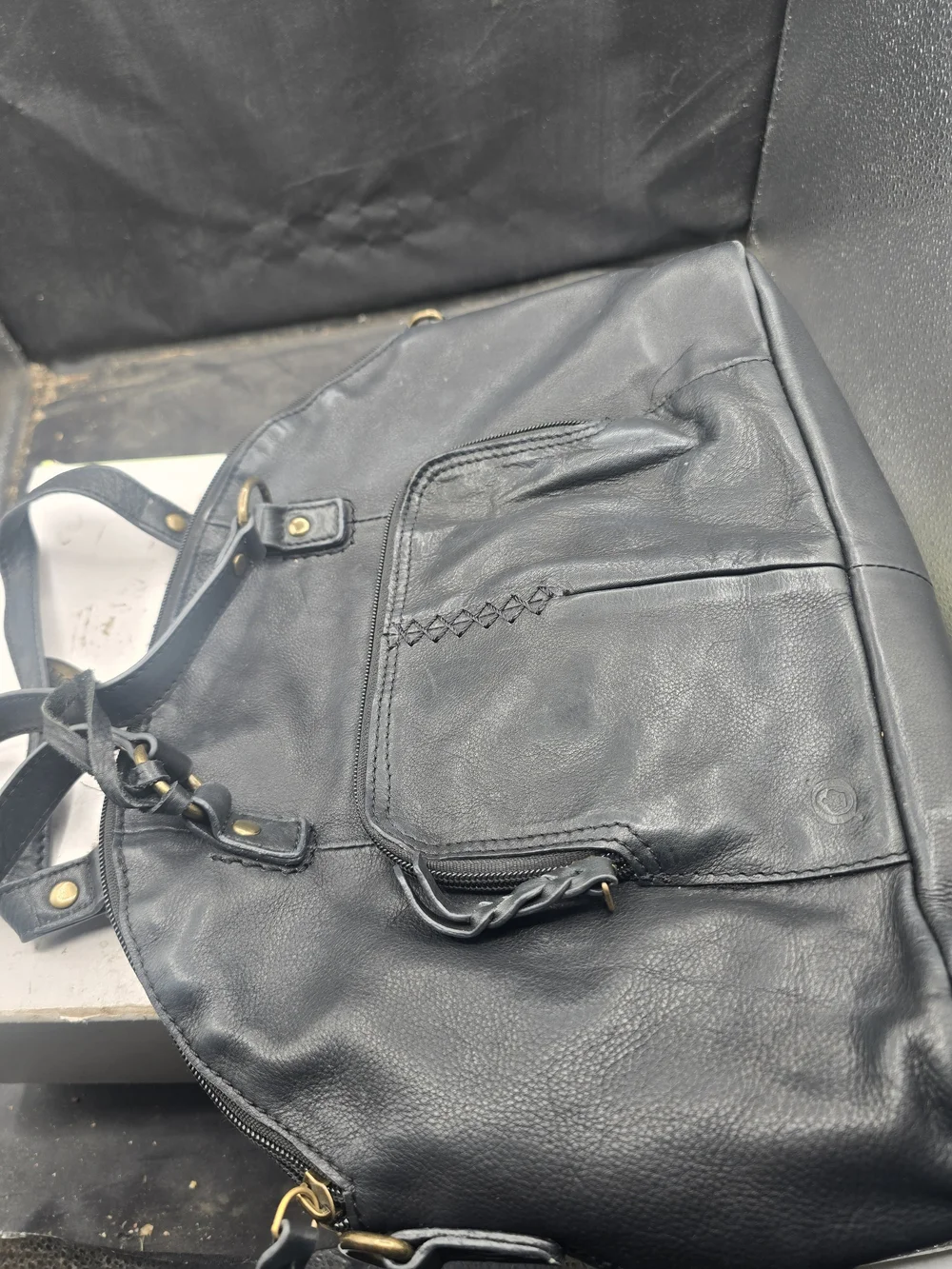 Born Black Leather Crossbody Bag - Sleek Everyday Carry